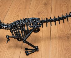 Unique Handcrafted Steel Dinosaur Sculpture, Statement Piece