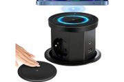 Worktop Socket with 3 Sockets with 1 USB C 1 USB A Retractable Table Socket with Wireless Charger