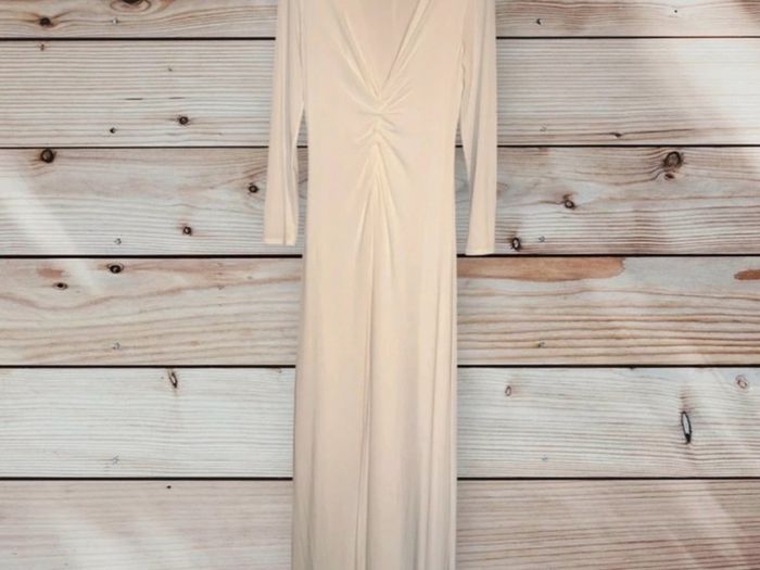 Halston Heritage Off White Maxi Dress
