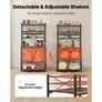 Kitchen Bakers Rack, 1.5m Power Cable Bakers Rack with Power Outlet, Kitchen Stand with X-Shaped Support Bar, 12 S-Shaped Hooks, Coffee Bar Stand for Dishes, Spice Bottles, Built-In Power Strip Image 4