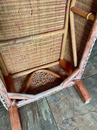 Sturdy Versatile Rattan and Bamboo Low Bench