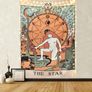Tarot Tapestry, The Moon The Star The Sun Tapestry Wall Hanging Medieval Europe Divination Wall Decor (MULTIPLE SIZES/ STYLES, SEE DESCRIPTION FOR SIZES) Image 3