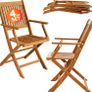 Set of 4 Acacia Wood Folding Garden Chairs Image 3