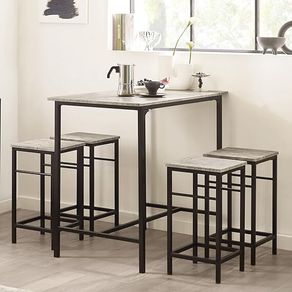 Set of 1 Table + 4 Stools Set Bistro Bar Table