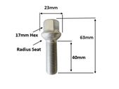 10 x New 40mm Extended Bolts Fit Audi, Volkswagen, Seat, Skoda.  Delivery