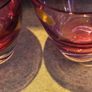 2 set x 4 vintage cranberry bohamien glass. Shot glasses collectible each  set  25. 00 euro or all togher for  45. 00 euro. In very good condition. Image 10