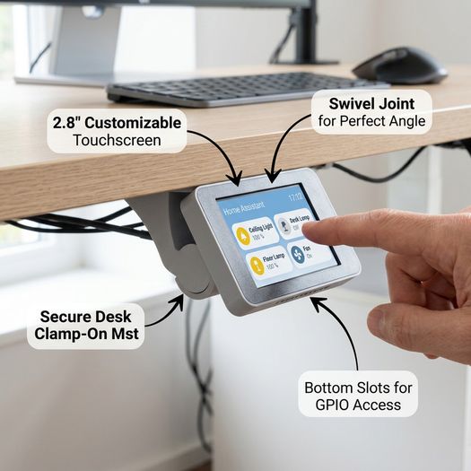 Home Assistant Desk Mount Cheap Yellow Display CYD