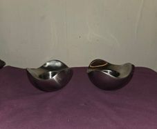 Vintage Georg Jensen Denmark Pair of Stainless Steel "Bloom" Tealight holders