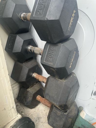 2 x 20kg Hex Dumbbells