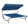Outdoor Lounge Bed with Canopy Blue Image 2