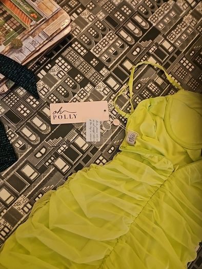 Oh polly lime green mini dresd