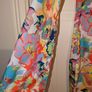 Perfect for Summer. satin tropical print, cowl neck, flare sleeve, bodycon dress Image 4