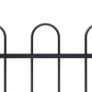 Garden Fence with Hoop Top Steel 1.7x1.2 m Black Image 3