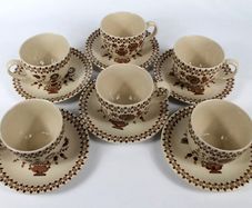 Johnson Brothers Jamestown 'Old Granite' 6 cups and saucers