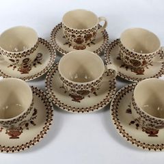 Johnson Brothers Jamestown 'Old Granite' 6 cups and saucers