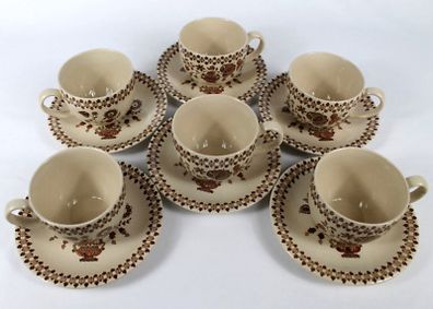Johnson Brothers Jamestown 'Old Granite' 6 cups and saucers