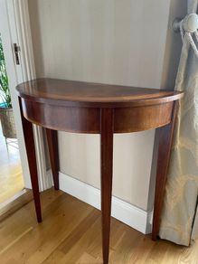 Mahogany Demi-Lune Console