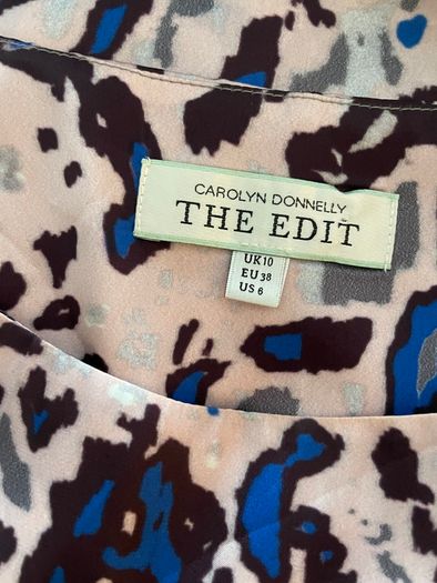 Carolyn Donnelly The Edit - Abstract Animal Print Shift Dress - Size 10- Satin Feel