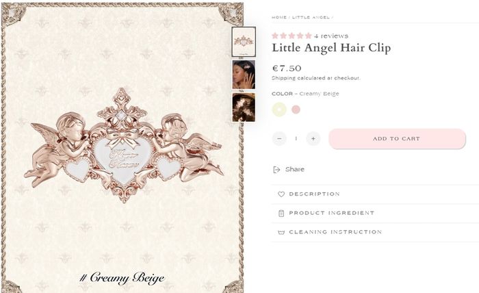Flower Knows Little Angel Collection Hair Clip in Creamy Beige