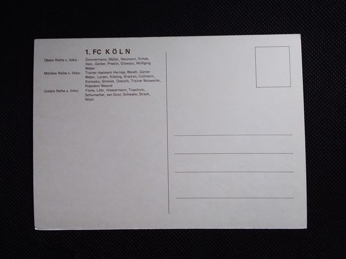 Germany Postcards : F. C. Koln Team Postcard - 1970s