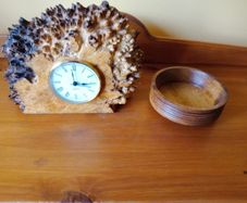 Woodturning Hand made mantle clock / REDUCED FOR QUICK SALE!!
