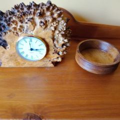 Woodturning Hand made mantle clock / REDUCED FOR QUICK SALE!!