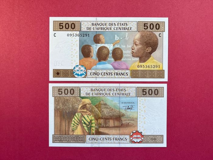 Central African States. 500 Francs  2002  Pick  606a  ( C ) Chad  ( Uncirculated )