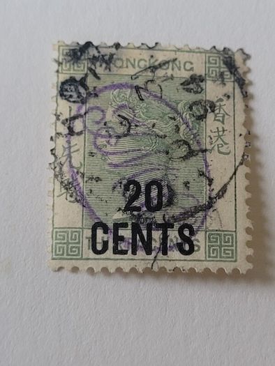 1891 Hong Kong 20c overprint stamp