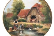 Idyllic Village life collectors plate