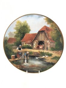 Idyllic Village life collectors plate