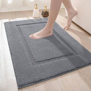 MULTIPLE SIZES/COLOURS AVAILABLE 40 x 60 cm, Non Slip Bathroom Mat, Soft Microfiber and Super Absorbent Bath Mats for Bathroom, Machine-Washable Bathroom Rug, Grey