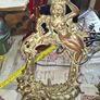 Beautiful Pair of Antique Art Nouveau Beatrice. Bronzed Photo Frames Cherub. a stunning lady lies on the top of the frame with beautiful scrollwork descending down the frame to a winged Cupid or Angel Image 3