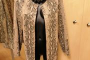 Women's Faux Suede Snake Print Coat Size M