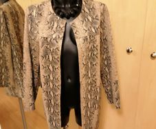 Women's Faux Suede Snake Print Coat Size M