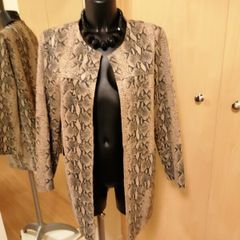 Women's Faux Suede Snake Print Coat Size M