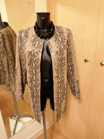 Women's Faux Suede Snake Print Coat Size M