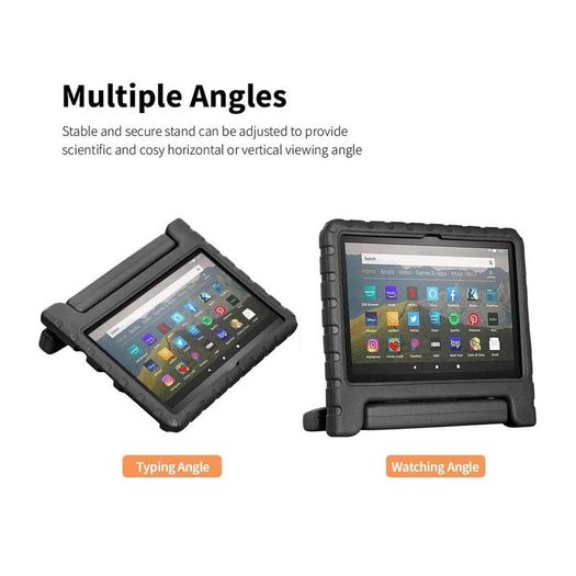 For Amazon Fire HD 8 2022 12th Gen Kids Case Shockproof Cover With Stand - Black