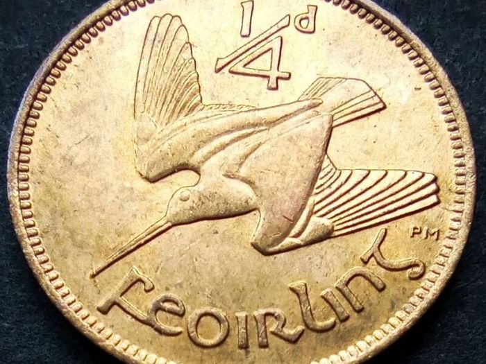 [#499] - Ireland 1949 | Irish 1/4d | Farthing | Woodcock | KM.9 | UNC