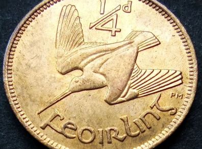 [#499] - Ireland 1949 | Irish 1/4d | Farthing | Woodcock | KM.9 | UNC