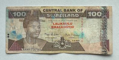 Swaziland 100 Emalangeni 2001 Banknote