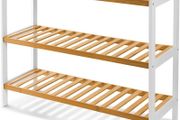 3 Tier Natural Bamboo Shoe Rack Easy Assembly &amp; Strong Design Stand Shelf Organiser Ideal for Corridor,Bedroom,Bathroom,Hallway &amp; Small Spaces Large Capacity Up to 9 Pairs of Shoes(55x70x25cm)