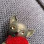 Vintage brass cat pin cushion see last photo for exact measurements FREE STANDARD POSTAGE INCLUDED Image 4