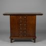 Vintage Chinese Hardwood Side Cabinet with Overhanging Top Image 3