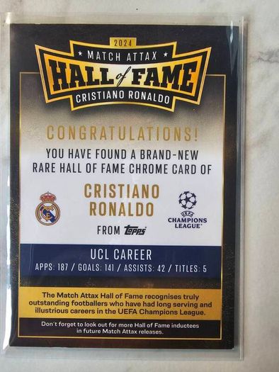 Cristiano Ronaldo - Hall of Fame 2 - Match Attax 2024