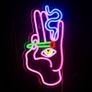 Hand Eye Neon Sign Pink Hand Neon Light for Wall Decor Led Evil Eye Neon Sign USB Man Cave Neon Light Sign for Bedroom Game Room Kids Room Decor Home Bar Image 2