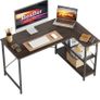 L Shaped Desk Small Corner Desk with Shelves 120CM Reversible Computer Desk Writing Table with Bookshelf for Home Office Small Space (FREE POSTAGE) Image 4