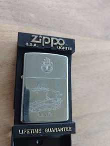 Vintage USN US Navy Zippo lighter with box instructions
