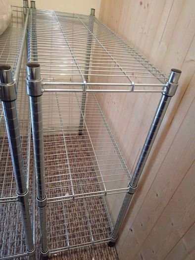 Two metal shelves