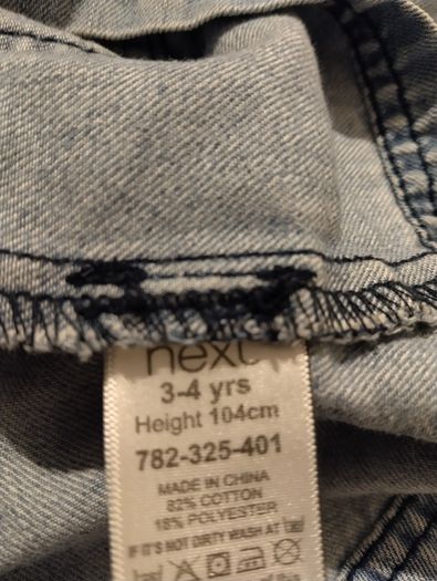 NEXT Blue Denim Dungaree Dress