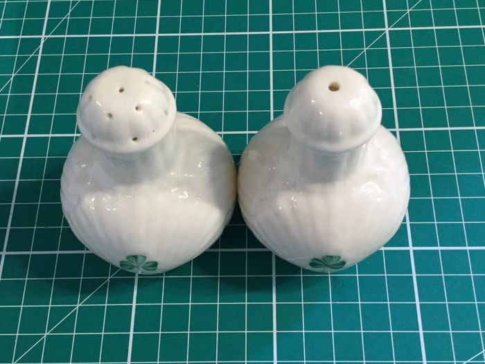 Belleek Fine China Shamrock range Salt & Pepper Shakers